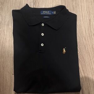 Polo by Ralph Lauren Men's Black Polo Shirt with Embroidered Logo